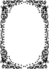 curled black frame on white