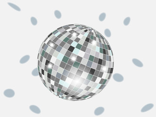 Disco ball isolated with reflections