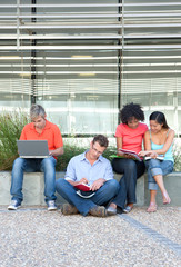 Students studying