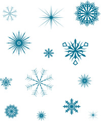 blue snowflake silhouettes