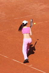 Girl playing tennis