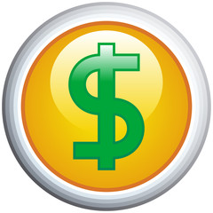Dollar Sign Glossy Vector Icon