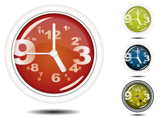 Office Wall Clock Illustration (Global Swatches Included)
