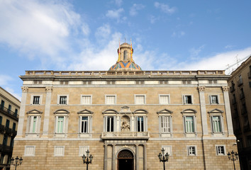 Obraz premium Ajuntament on Placa de Sant Jaume in Barcelona, Spain