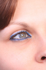 Fototapeta premium beautiful woman`s open colorful eye