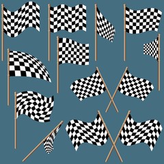 Checkered Flags 1 - colored illustration