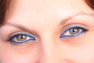 Obraz premium beautiful woman`s open colorful eye