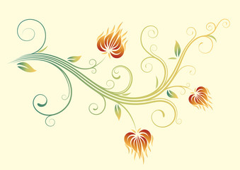 Vector illustration of style Floral Background