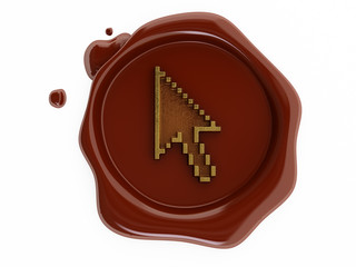 Red wax cursor gold