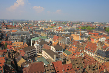 Fototapeta na wymiar Colorful roof tops of Strasbourg