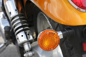 Fragment of a back part of a motorcycle