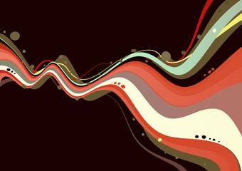 Vector illustration of style wave colored abstract Background