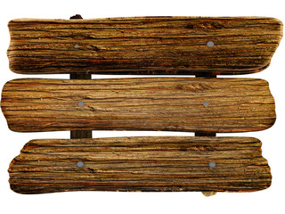 wooden board isolated white color