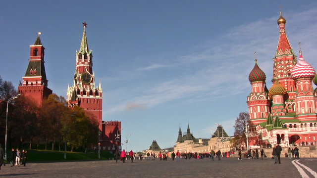 Moscow kremlin and church panning