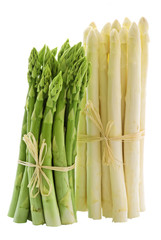 Grüner und weißer Spargel