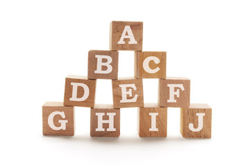 Stack of Wooden Alphabet Blocks