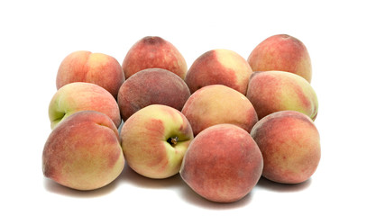 Peaches isolated on white background