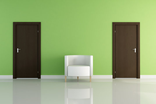 one armchair and two door -rendering