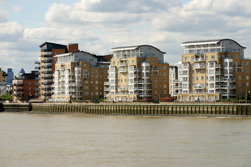 Riverside apartments, Docklands, London, England, UK