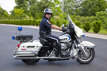 Police Motorcycle Cop closeup