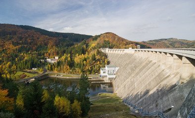 Fototapeta na wymiar Water dam in Vir, Czech republic