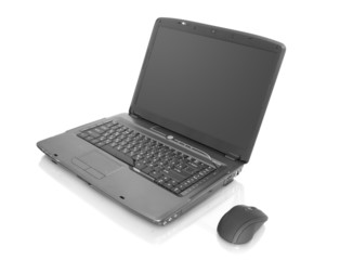 computer technology. laptop with mouse