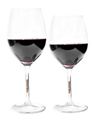 2 verres de vin rouge