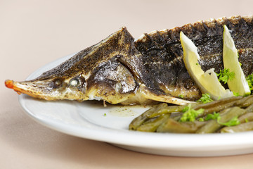 Roasted sturgeon