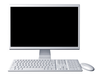 Fototapeta premium Contemporary desktop computer with blank screen