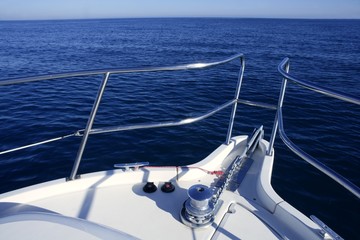 Boat bow, yatch vacation on the blue ocean