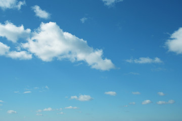 high resolution 3d blue sky background with white clouds