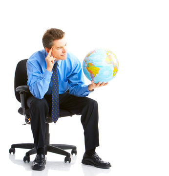 Businessman  With Globe