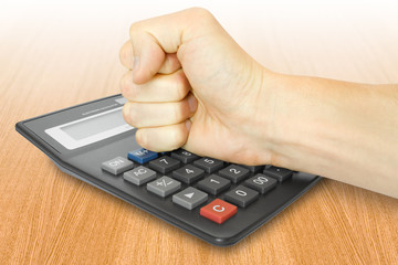 fist with calculator