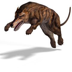 Dangerous dinosaur Andrewsarchus With Clipping Path over white