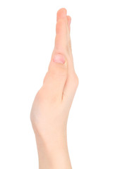 hands represents letter I from alphabet