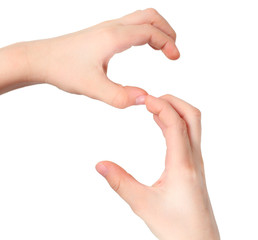hands represents letter S from alphabet