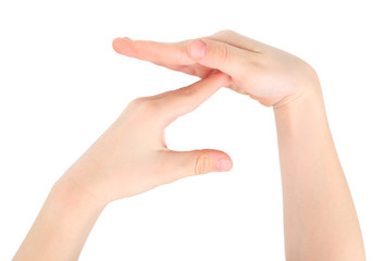 hands represents letter Z from alphabet