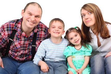 Fototapeta premium Portret uśmiechniętych rodziców i dzieci
