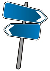 Empty Street arrows sign, illustration on white background