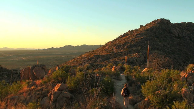Hike at sunset - HD