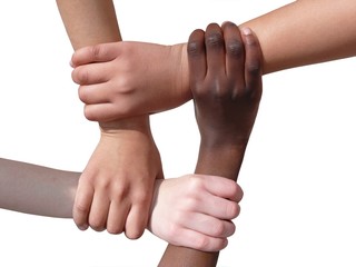 mains et bras ensemble tolérance contre le racisme