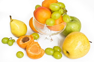 green grape,apricots and apple