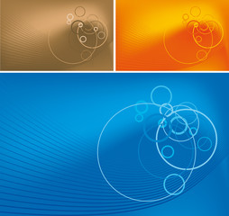 Abstract lines and circles on gradient background