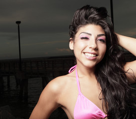 Woman winking at the camera