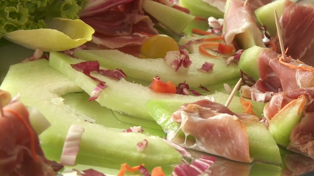 Schinken - Melone Platte