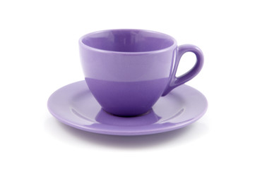 Purple cup of coffee