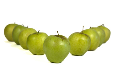Row of apples