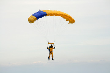 Skydiver coming into land