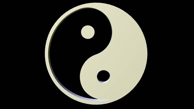 Yin und Yang -  Green Screen - freigestellt