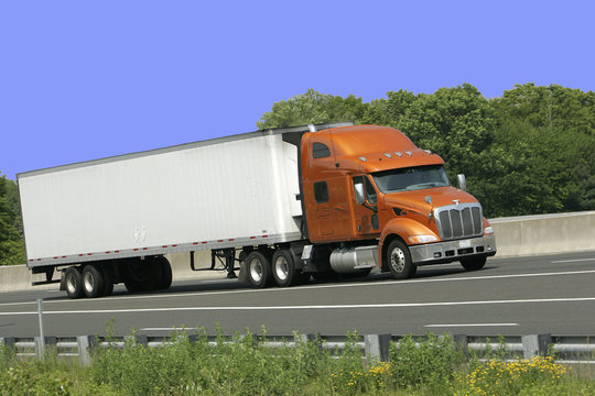 Big Truck with Copy Space Against Blue Sky